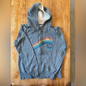 Billabong Gray and Blue Jacket with Retro Graphic